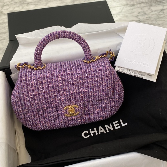 NEW Chanel 24C Purple Small Bag with top handle - Picture 7 of 7
